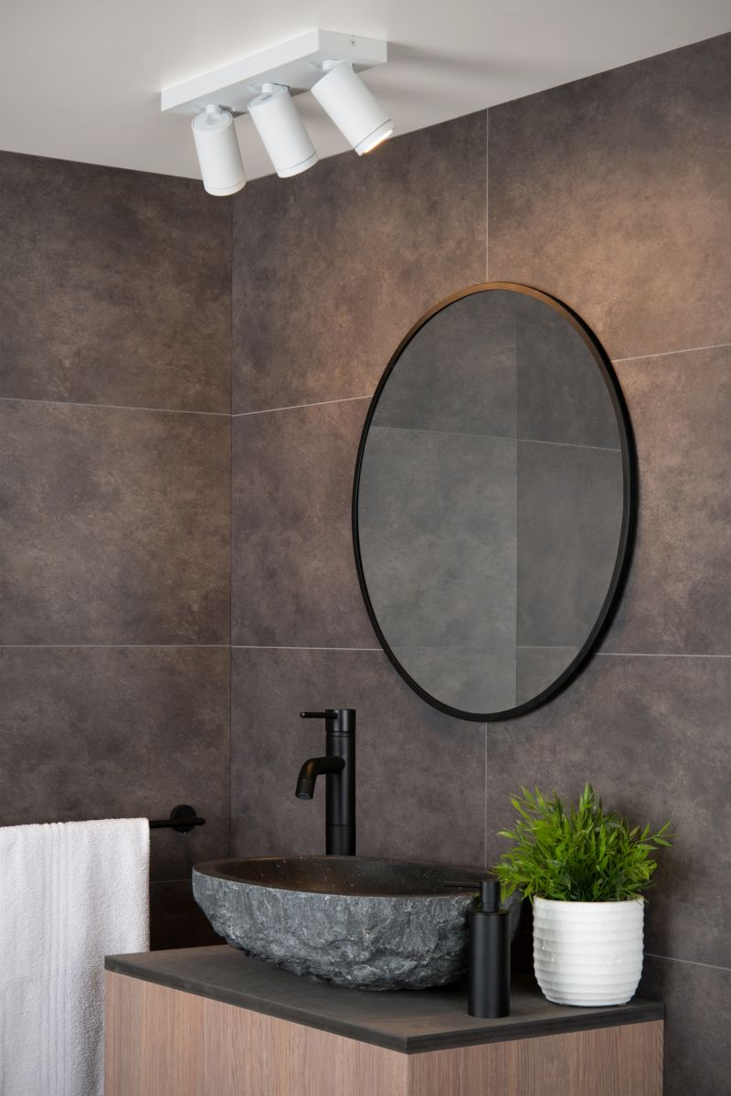 Lucide TAYLOR - Stropné bodové svietidlo Kúpeľňa - LED Dim to warm - GU10 - 3x5W 2200K/3000K - IP44 - White